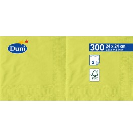 Салфетки 2-слойные, бумажные Duni Tissue, цвет: Киви, размер 24 х 24 см, 300 штук