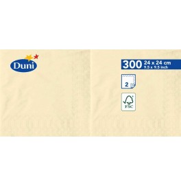 Салфетки 2-слойные, бумажные Duni Tissue, цвет: Ваниль, размер 24 х 24 см, 300 штук