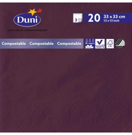 Салфетки 3-слойные, бумажные Duni Tissue, цвет: Слива, размер 33 х 33 см, 20 штук