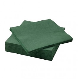 Салфетки 3-слойные, бумажные Duni Tissue, цвет: Тёмно-зелёный, размер 33 х 33 см, 50 штук