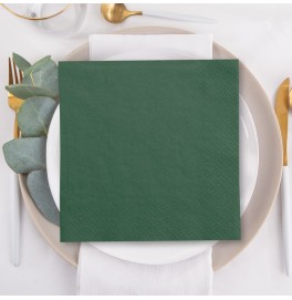 Салфетки 3-слойные, бумажные Duni Tissue, цвет: Тёмно-зелёный, размер 33 х 33 см, 20 штук