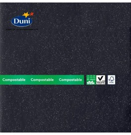 Салфетки бумажные Dunilin Brilliance (с блёсткой), цвет: Чёрный, размер 40 х 40 см, 50 штук