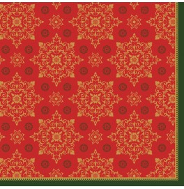 Салфетки бумажные Dunilin, цвет: CHRISTMAS DECO RED, размер 40 х 40 см, 12 штук