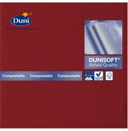 Салфетки бумажные Dunisoft Airlaid, цвет: бордо, размер 40 х 40 см, 12 шт
