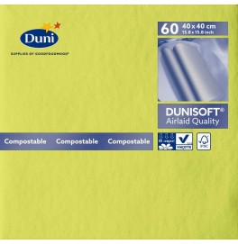 Салфетки бумажные Dunisoft Airlaid, цвет: Киви, размер 40 х 40 см, 60 штук