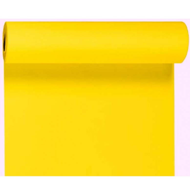 Скатерть – дорожка бумажная DUNICEL. Размер: 0,4 х 4.8 м. Однотонная цветная. Цвет: Жёлтый. 1 штука