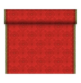 Скатерть – дорожка DUNICEL дизайнерская. Размер: 0,4 х 4.8 м. Цвет: FESTIVE CHARM RED, 1 штука
